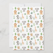 Invitation Les animaux de Safari mignons Wild Un Baby shower (Dos)