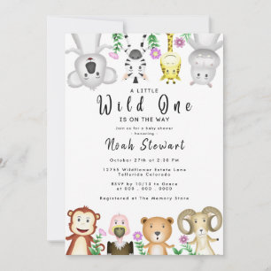 Invitation Les animaux de Safari mignons Wild Un Baby shower