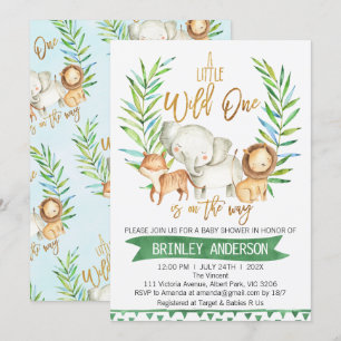 Invitation Les animaux de Safari Wild Un Baby shower Invitati