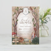 Invitation Les animaux des bois Automne Baby shower forestier (Debout devant)
