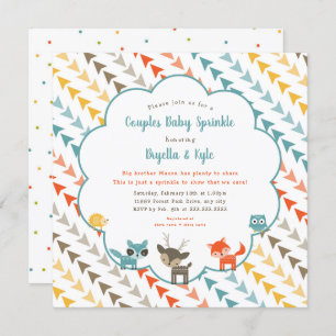 Invitation Les animaux des bois Couples Saupoudrer