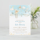 Invitation Les animaux mignons Avions Stars Sky Baby shower G (Debout devant)