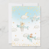 Invitation Les animaux mignons Avions Stars Sky Baby shower G (Dos)