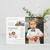 Invitation Les animaux mignons dans les routes de la voiture  (Debout devant)