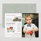 Invitation Les animaux mignons dans les routes de la voiture  (Devant / Derrière)