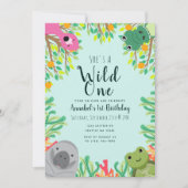 Invitation Les animaux mignons de Floride Wild Un Anniversair (Devant)