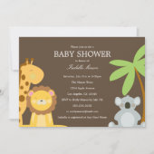 Invitation Les animaux Safari| Brown (Devant)