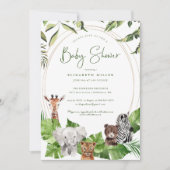 Invitation Les animaux sauvages de la jungle | BABY SHOWER (Devant)