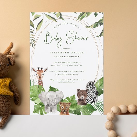 Invitation Les animaux sauvages de la jungle | BABY SHOWER