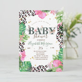 Invitation Les animaux tropicaux de la jungle Feuille (Debout devant)