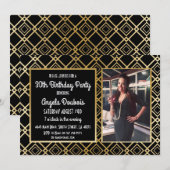 Invitation Les années 1920 de fête d'anniversaire de Gatsby (Devant / Derrière)