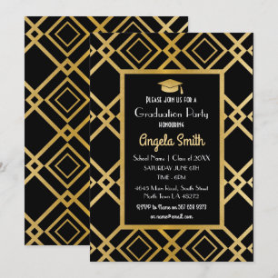 Invitation Les années 1920 de noir d'or d'invitation de fête