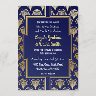 Invitation les années 1920 marine et mariage de Gatsby de fan