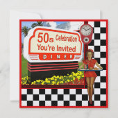 Invitation les années 50 Retro Diner (Devant)