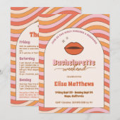 Invitation Les années 70 80s Super DIsco Bachelorette Week-en (Devant / Derrière)