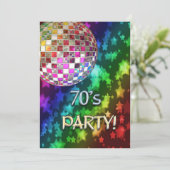 Invitation les années 70 avec boule disco et arc e (Debout devant)
