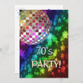 Invitation les années 70 avec boule disco et arc e (Devant / Derrière)