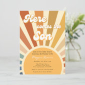 Invitation les années 70 Baby shower Bohemian Douche Boho Sun (Debout devant)