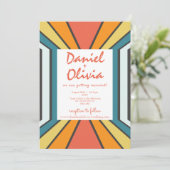 Invitation Les années 70 rétro avec Mariage QR (Debout devant)