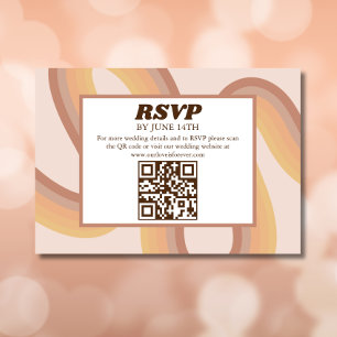 Invitation les années 70 Retro Lignes Super Funky QR Code RSV