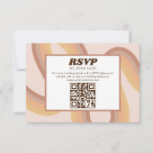 Invitation les années 70 Retro Lignes Super Funky QR Code RSV (Devant)