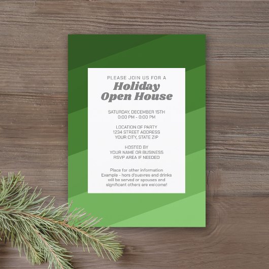 Invitation Les années 70 rétro rayures - Olive Green Holiday 