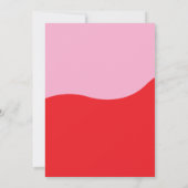 Invitation Les années 70 rétro rose et Mariage rouge néon (Dos)