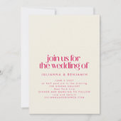 Invitation les années 70 rétro super Design en Mariage rose c (Devant)