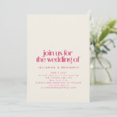 Invitation les années 70 rétro super Design en Mariage rose c (Debout devant)