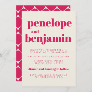 Invitation les années 70 rétro super en Mariage tout-en-un ro