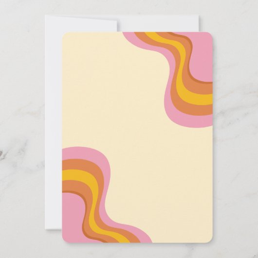 Invitation les années 70 Retro Super fêtes daisées Peach Anni (Dos)