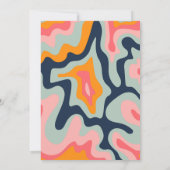 Invitation les années 70 Retro Super Pastel Rose Bleu (Dos)