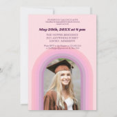 Invitation les années 70 Retro Super Pink Arch Funky Photo Gr (Dos)