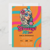 Invitation les années 70 soirée d'anniversaire Boogie Retro D (Devant)