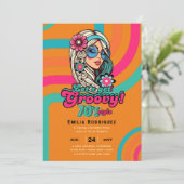 Invitation les années 70 soirée d'anniversaire Boogie Retro D (Debout devant)