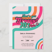 Invitation les années 70 soirée d'anniversaire Boogie Retro D (Devant)