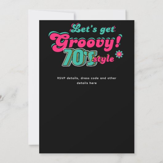 Invitation les années 70 soirée d'anniversaire Boogie Retro D (Dos)