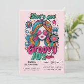 Invitation les années 70 soirée d'anniversaire Boogie Retro D (Debout devant)