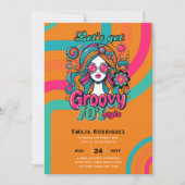 Invitation les années 70 soirée d'anniversaire Boogie Retro D (Devant)