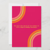 Invitation les années 70 Style brillant rose chaud gras rétro (Dos)