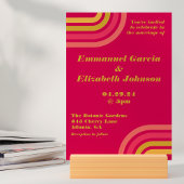 Invitation les années 70 Style brillant rose chaud gras rétro