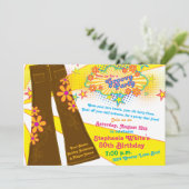 Invitation les années 70 Thème Super Bell Bas 50e fête d'anni (Debout devant)