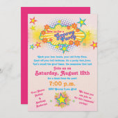 Invitation les années 70 Thème Super Flower Power Party Invit (Devant / Derrière)