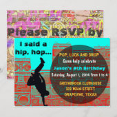 Invitation les années 80 Boombox/invitation ancing de partie (Devant / Derrière)