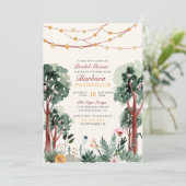 Invitation Les arbres botaniques verts rustiques Fête de l'ma (Debout devant)