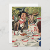 Invitation Les Aventures d'Alice au Pays des Merveilles Thé à (Devant / Derrière)