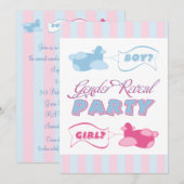 Invitation Les avions et le genre de rayures de bannières (Devant / Derrière)