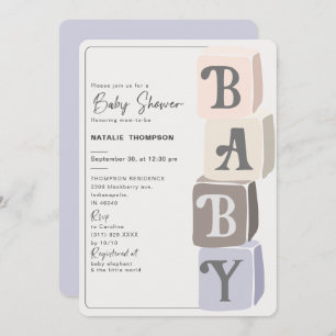 Invitation Les Baby showers de filles violettes