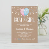 Invitation Les ballons de garçons ou de filles révèlent le ge (Debout devant)