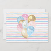 Invitation Les ballons de parties scintillant d'or Elephant r (Dos)